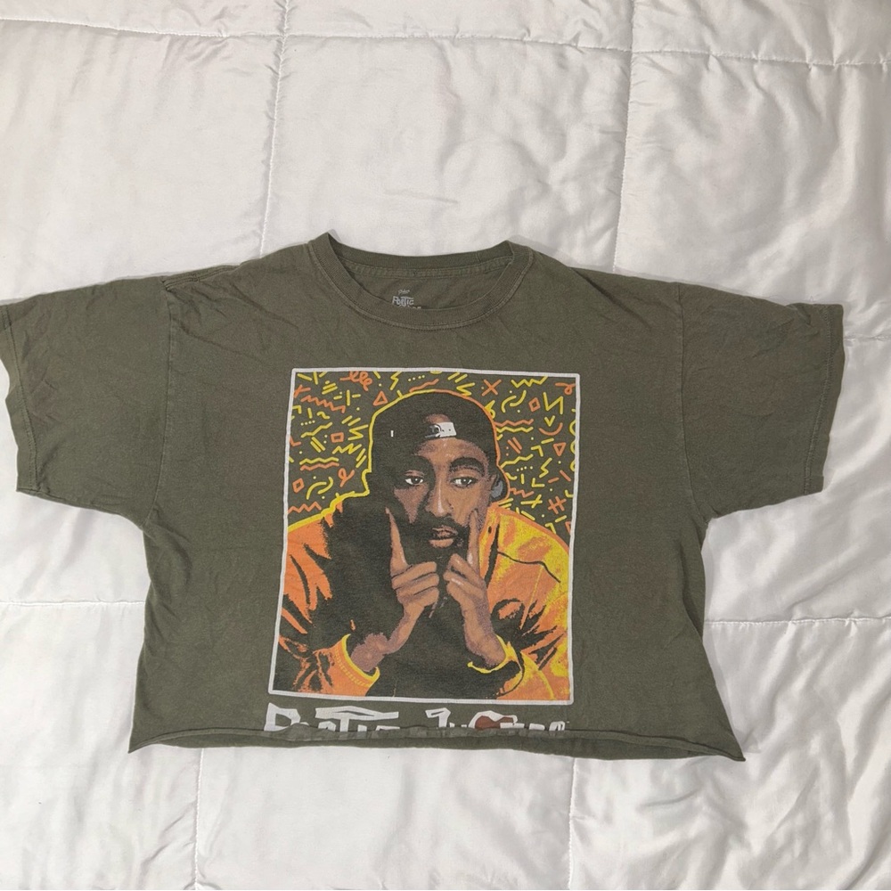 Tupac Shakur Graphic Cropped Tee